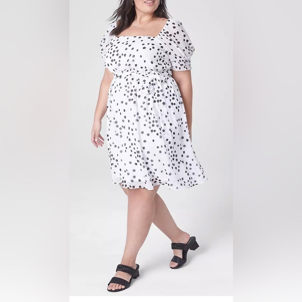 Lane Bryant Square Neck Fit & Flare Dress